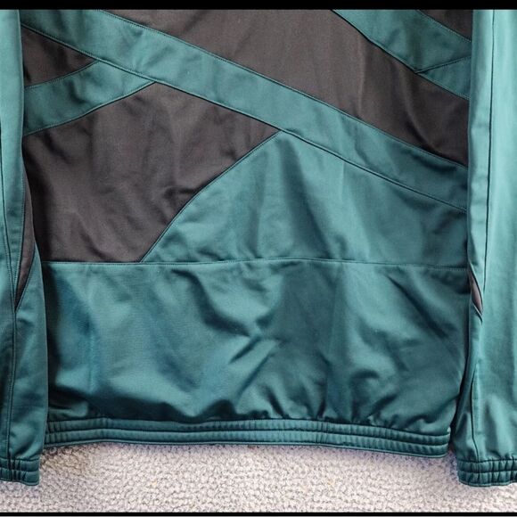 Reebok Identity Vector Zip-Front Track Jacket Collegiate Green Collar L/S - Picture 5 of 6